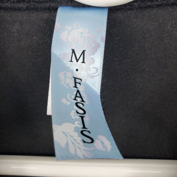 Vintage M Fasis Black Crushed Velvet Dark Academia Gothic Witchy Chic Dress XL - Picture 4 of 8